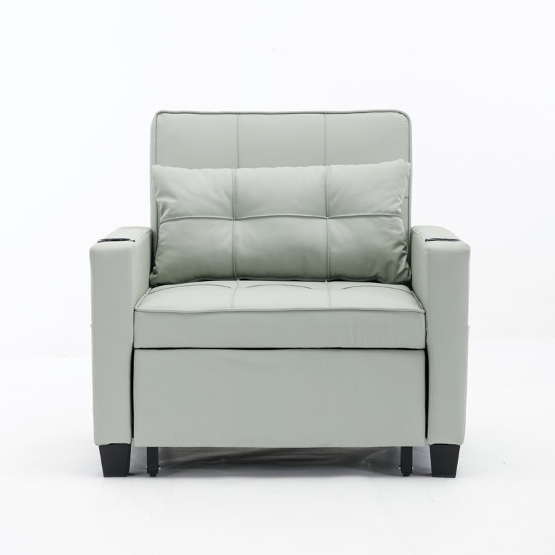 Kurtiss Futon Chair Bed Convertible Chair 3-in-1 Pull Out Sleeper Chair Beds with USB Ports,Wear-resistant and Anti-scratch, Armchair Bed Sleeper for Living Room