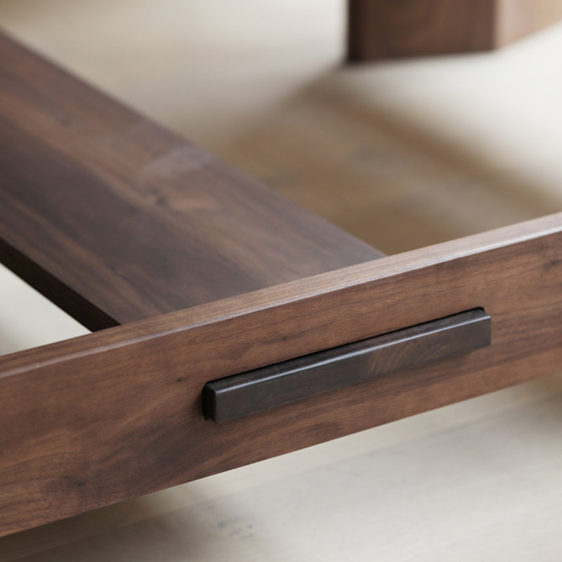 Modern thick board black walnut table, 29.52"H x 94.48"L x 35.43"W