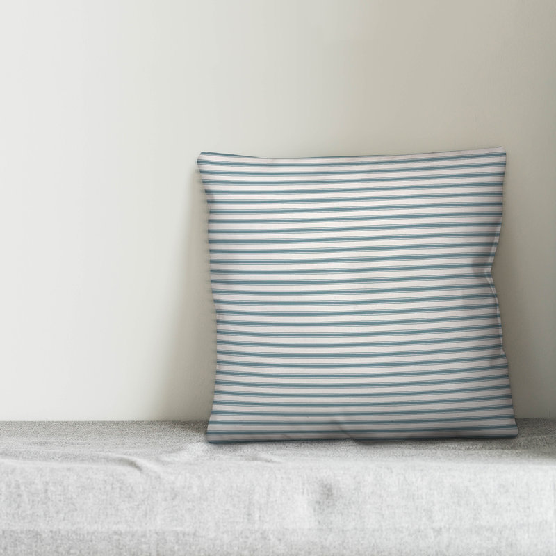 Kansas Abstract Throw Pillow, 18" x 18", Blue Striped 1