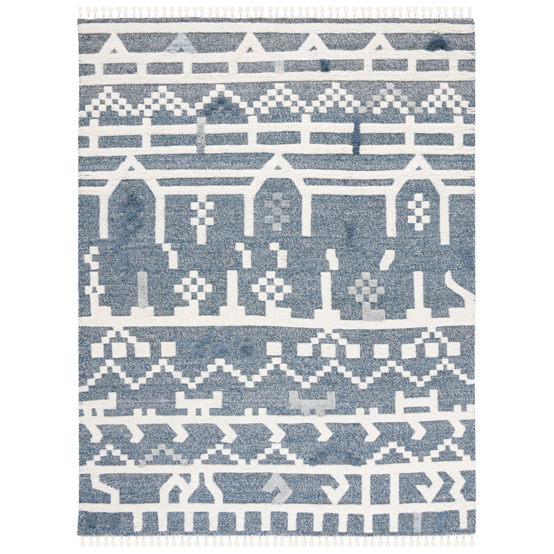 Kal Hand Knotted Wool Southwestern Rug, Rectangle 9' x 12'