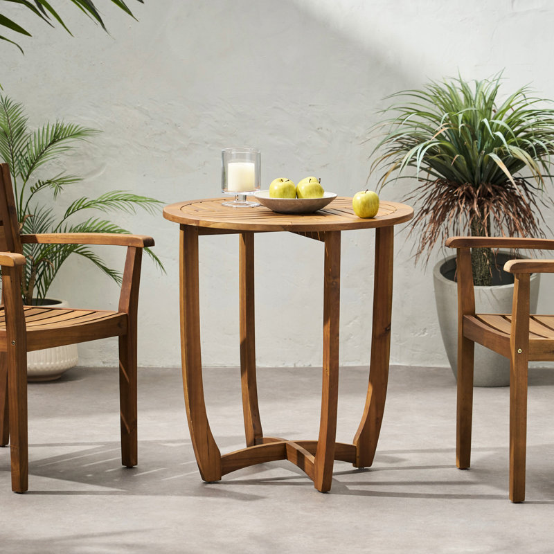 Table d'extérieur en bois de style rustique avec lattes 27,5 po