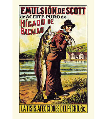 Publicité rétro sur toile « scott’s émulsion of cod oil »