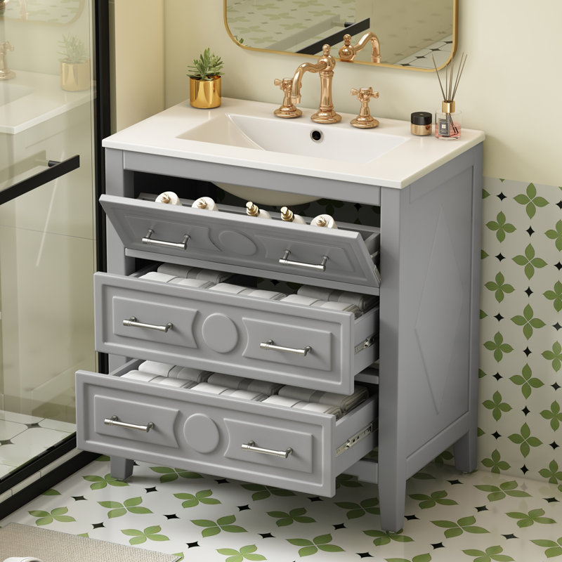 Meuble-lavabo 30 po avec lavabo en céramique