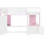 Lit mezzanine double blanc et rose, zone inférieure polyvalente pour base secrète, rangement inclus, rose, maisonnette fantaisiste et coin lecture-820737440