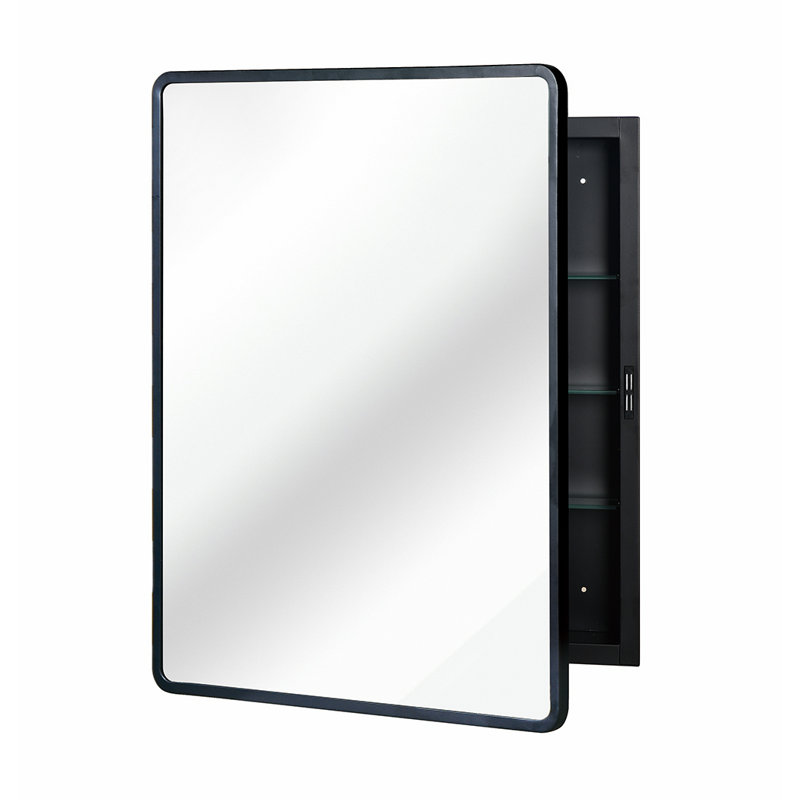 Armoire à miroir en métal à fixation murale ou encastrée, H 30 po x l 24 po x P 5,12 po