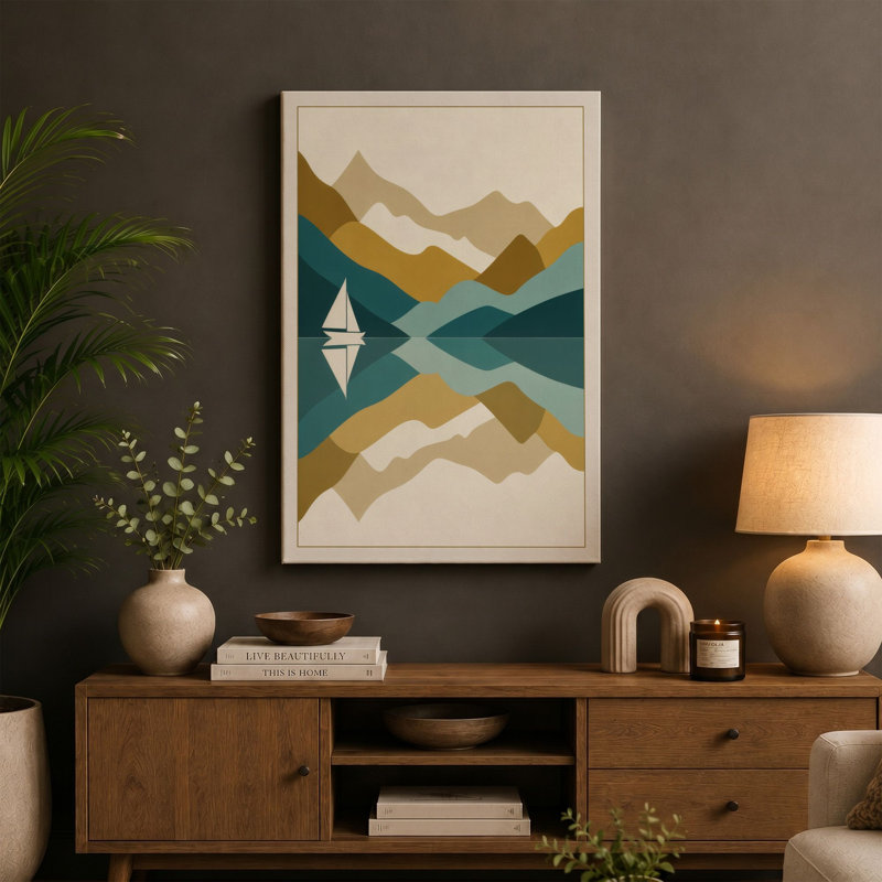 Symmetry in Stone Minimalist - Wrapped Canvas, 30x20 - 76.2 x 50.8 cm, White Border