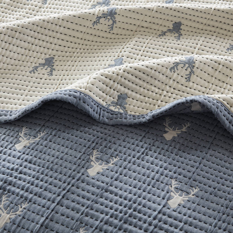 3 PCS Coverlet Sheet Set, Blue, King Sheet Set