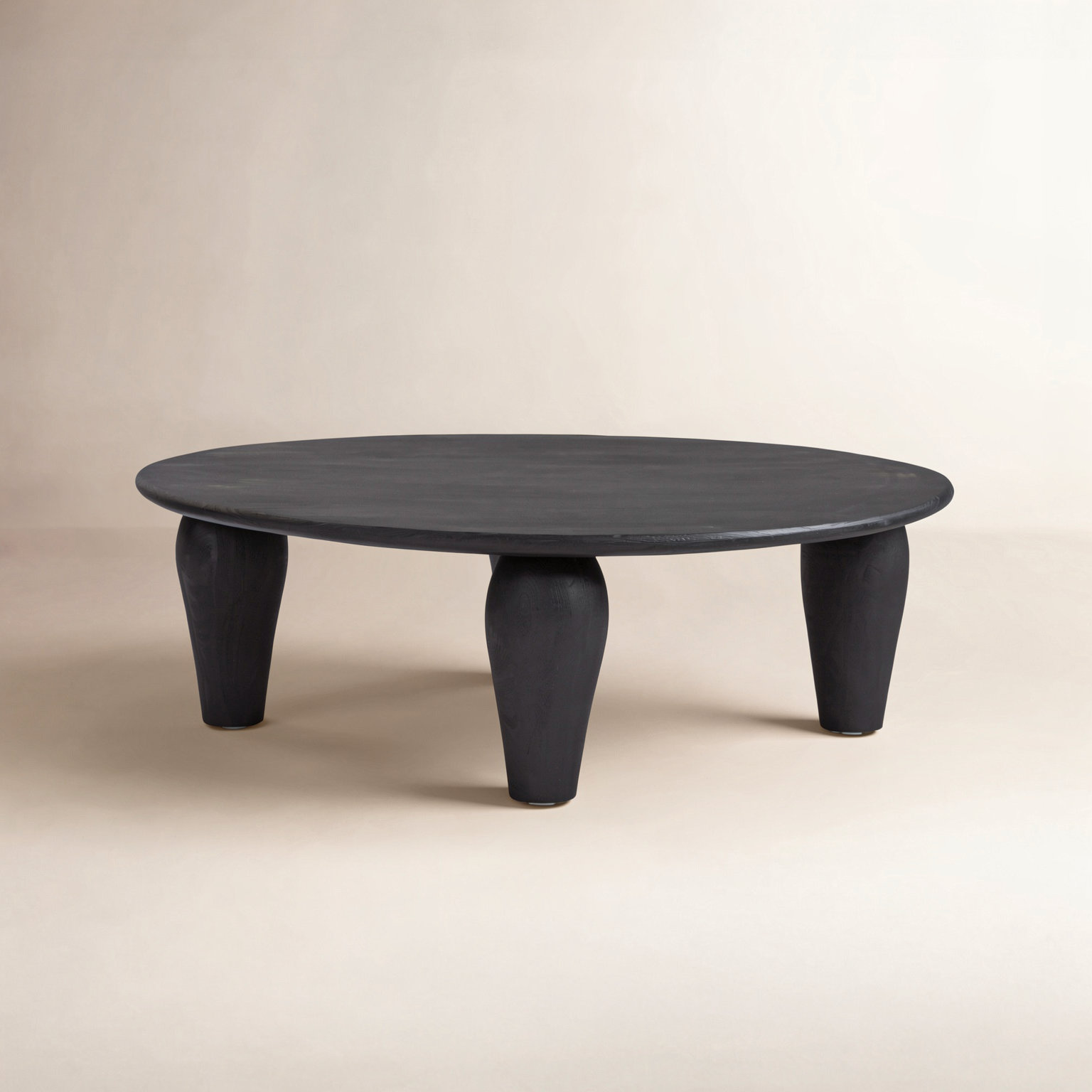 Kei Solid Wood Single Coffee Table, 16" H x 50" L x 50" W, Black