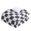 Édredon simple à carreaux en microfibre, rembourrage, motif noir et blanc moderne, 1 édredon, taie décorative, 2 coussins décoratifs avec coffre-fort pour la peau, lavable à la machine, coussins décoratifs, style-121394324