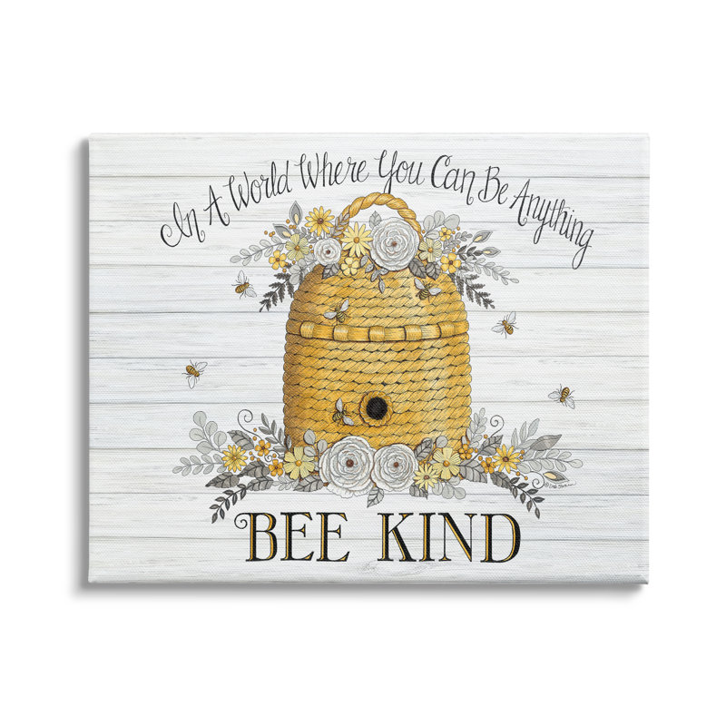 «In A World Bee Kind», impression graphique, H 36 po x l 48 po x P 1,5 po, Toile tendue