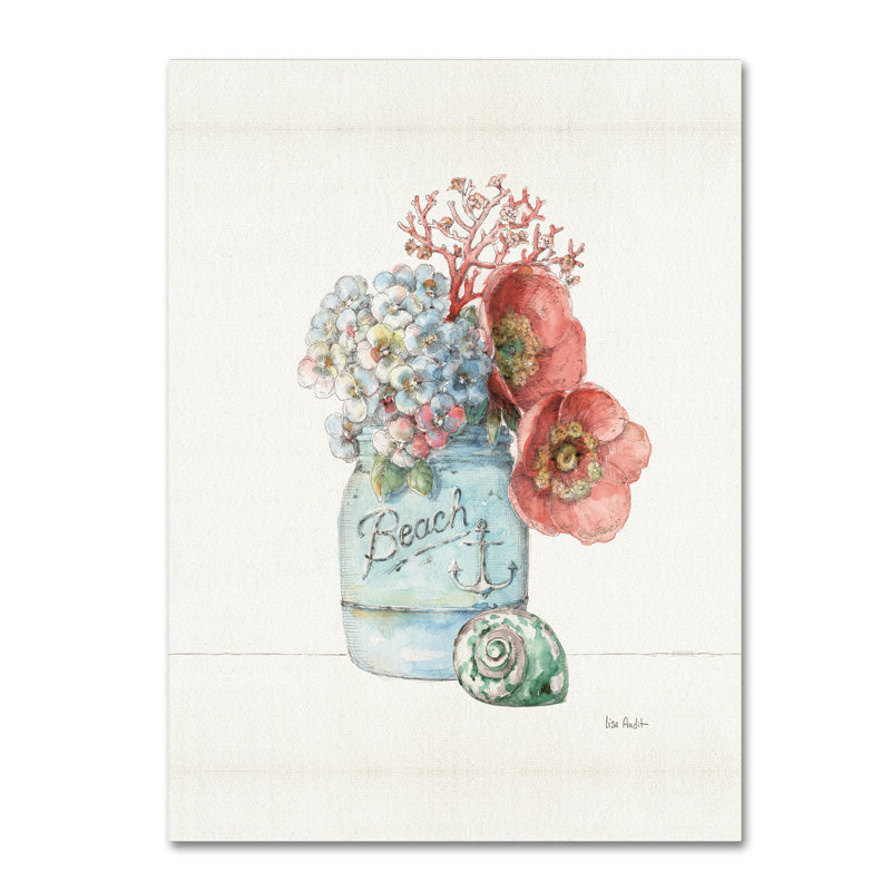 Sea Finds I Nautical Floral Canvas Wall Art, 18x24 Inches