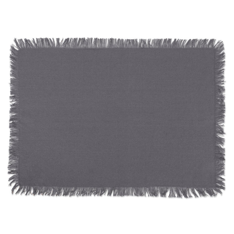 Laszlo Cotton Rectangle Placemat, Gray