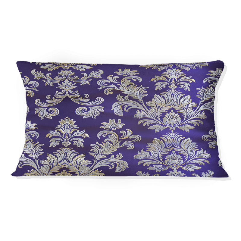 Coussin lombaire mauve et argenté - I