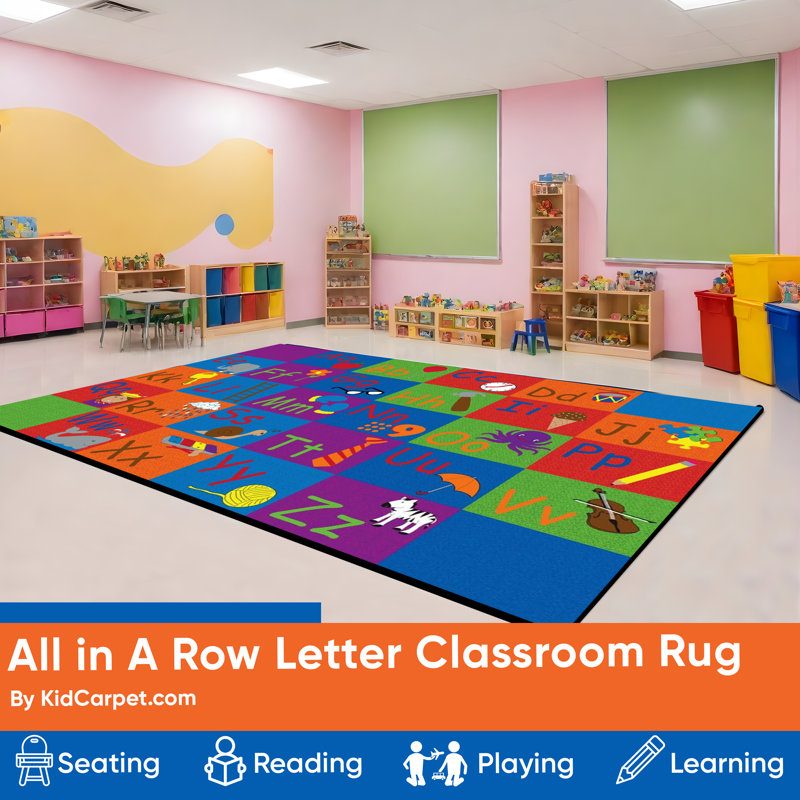 Tapis de classe KidCarpet, Rectangle 6 pi x 8 pi 6 po