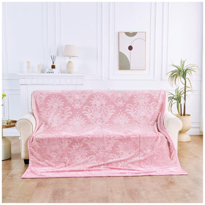 Arvelle Weighted Damask Blanket with Fringe