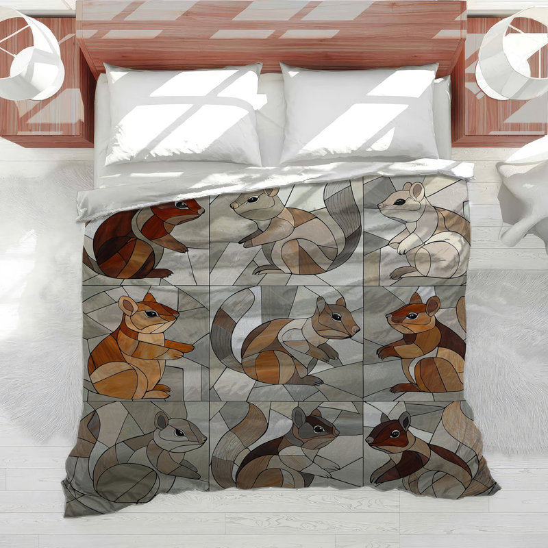 Housse de couette Chipmunks Bedding Animal Rustic, Housse de couette pour très grand lit