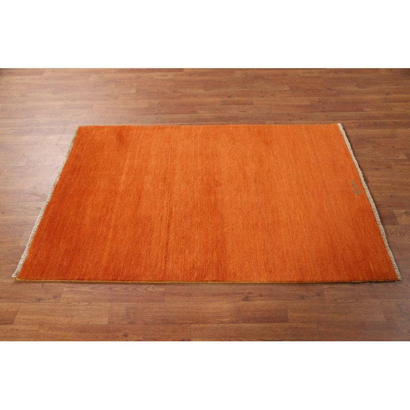 Orange Rust Gabbeh Modern Rug 3x5