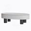 Table basse ovale avec plateau en faux marbre, table basse moderne Mid-Century avec tiroir caché et espace de rangement, table basse pour salon, chambre à coucher, bureau