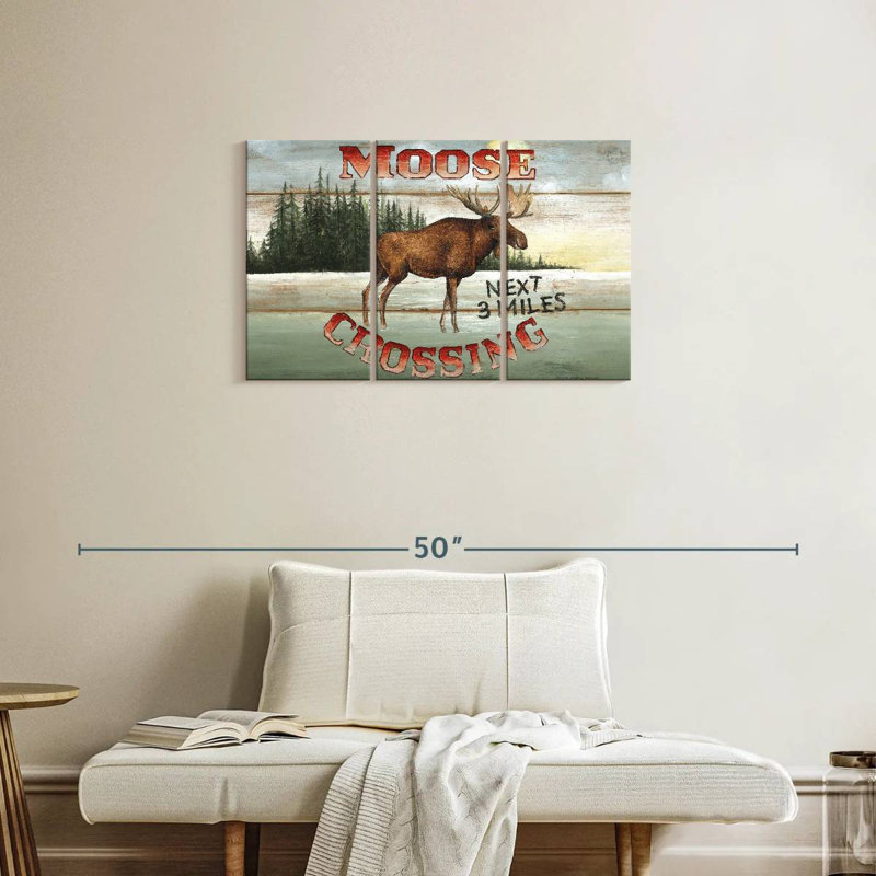 Moose Crossing I Wall Sign, 20" H x 33" W