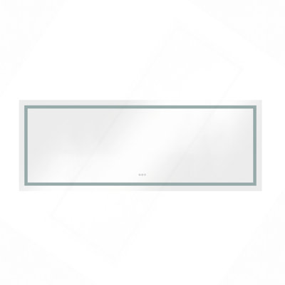 LED Bathroom Mirror With Front And Backlight, Wall Mounted Vanity Mirror, Anti-Fog, Memory, 3 Colors, Stepless Dimmable