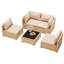 Ensemble de conversation 5 pièces en rotin beige avec décorations beiges pour l'extérieur-313129326