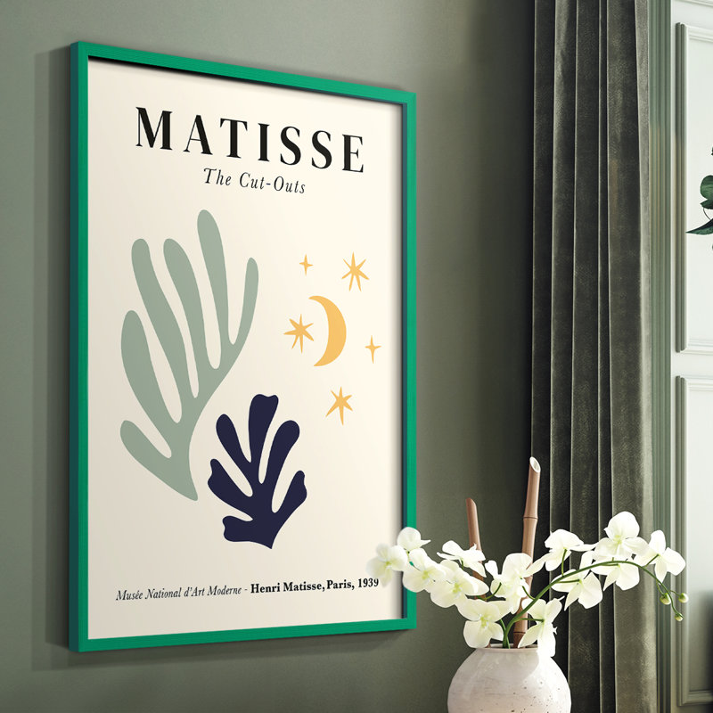 Matisse CCCLXIX Framed Print - Solid Wood, Green, 10" H x 8" W