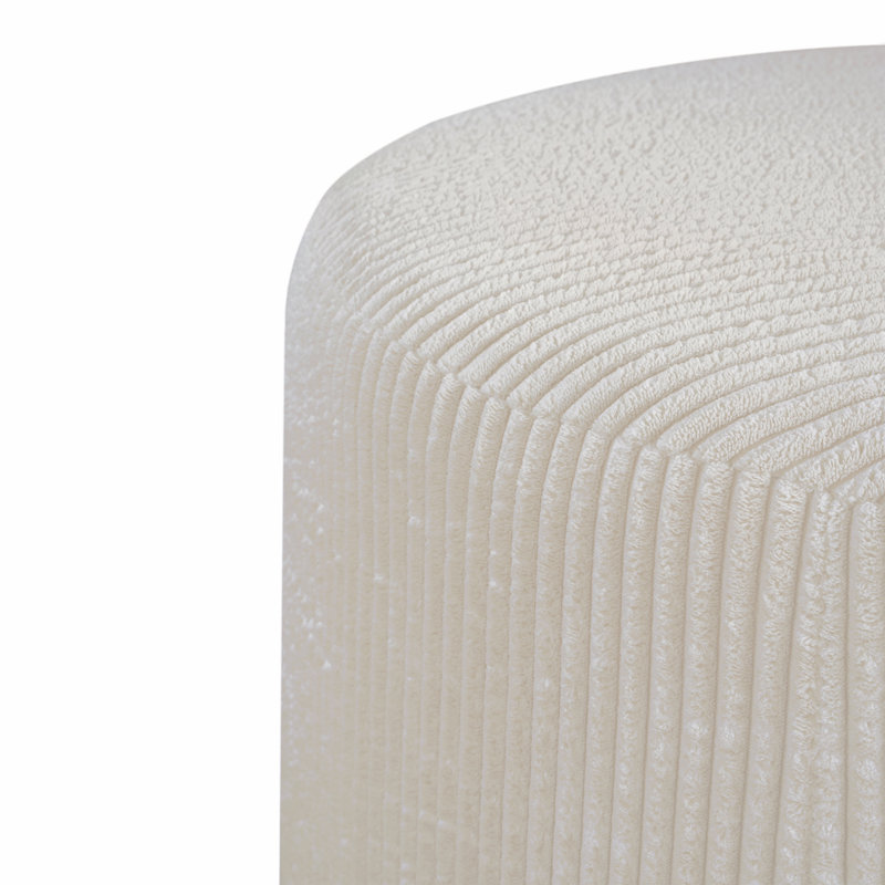 Repose-pieds rembourré rond, Beige