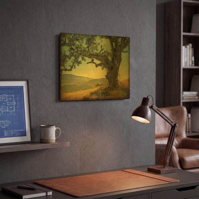 'Blue Oak Hilltop' By William Guion Gold Metal Wall Art, 16" x 12"