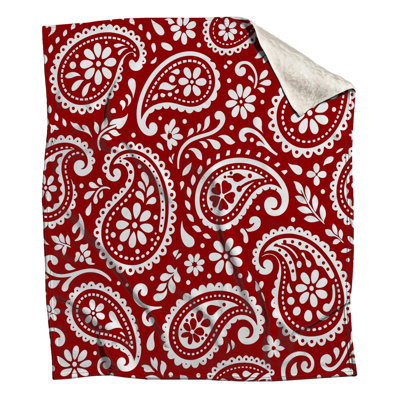 Couvertures à motif cachemire rouges et blanches