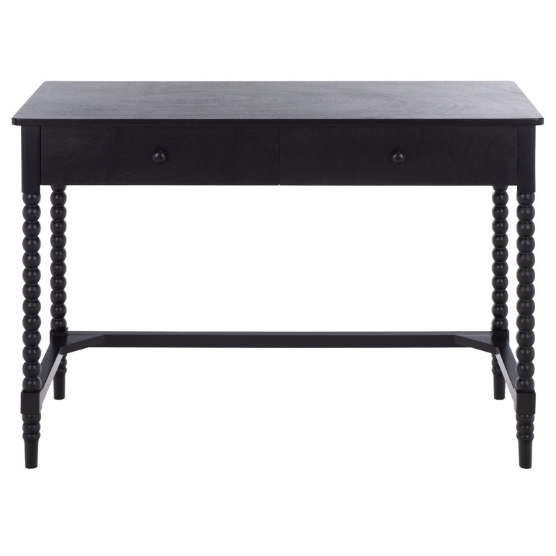 Bureau 2 tiroirs Or bis, Noir mat