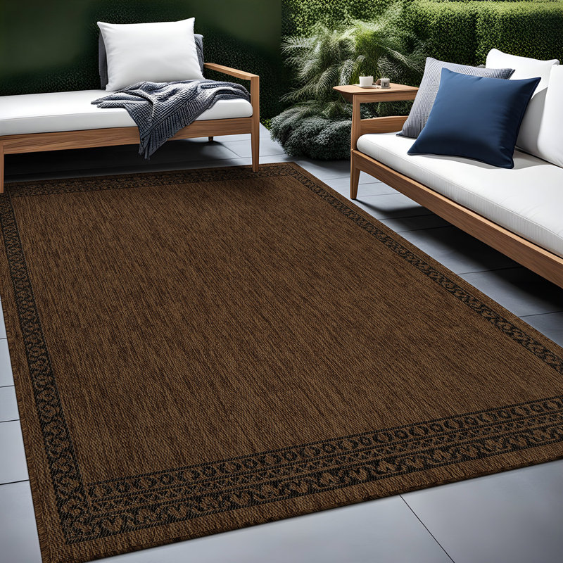 Tapis géométrique intérieur / extérieur, Gold, Rectangle 8' x 10'
