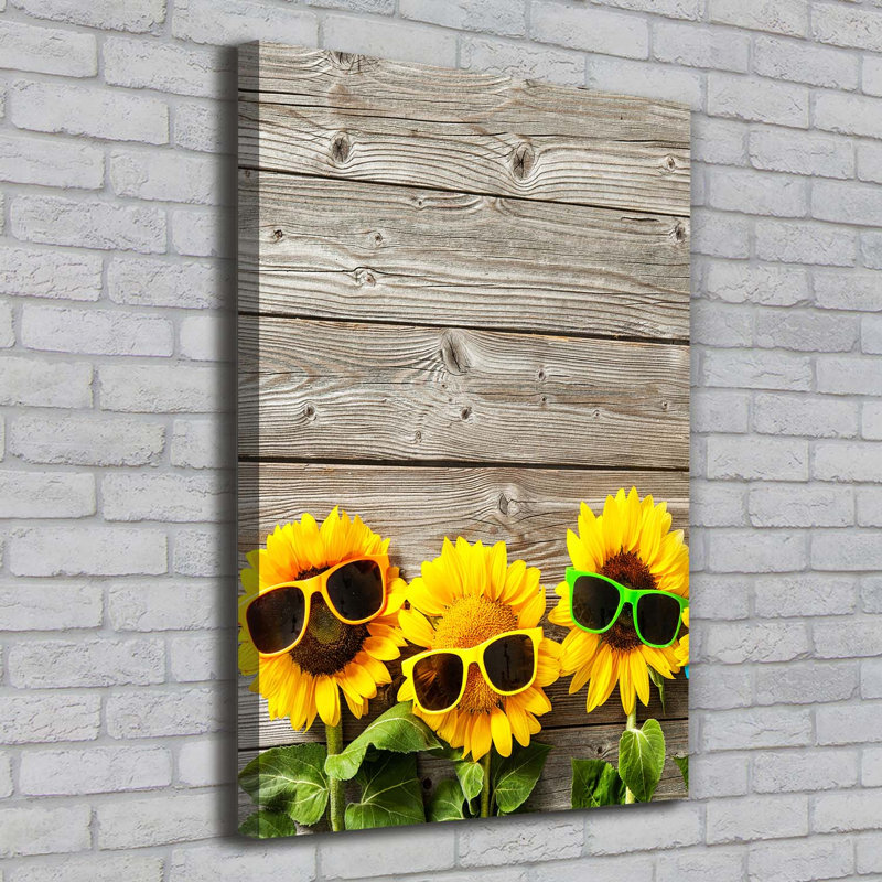Sunflowers Glasses - Wrapped Canvas Print