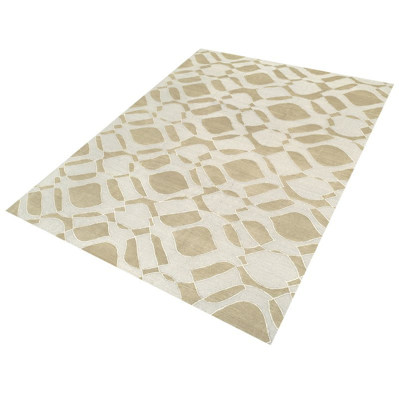Mod Geometric Area Rug in Beige/Gray/Neutral, Rectangle 6' x 9'