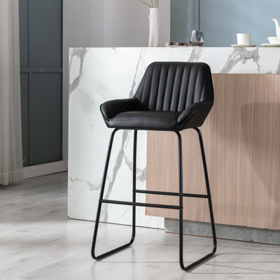 Pu Bar Stool 2pcs Grey