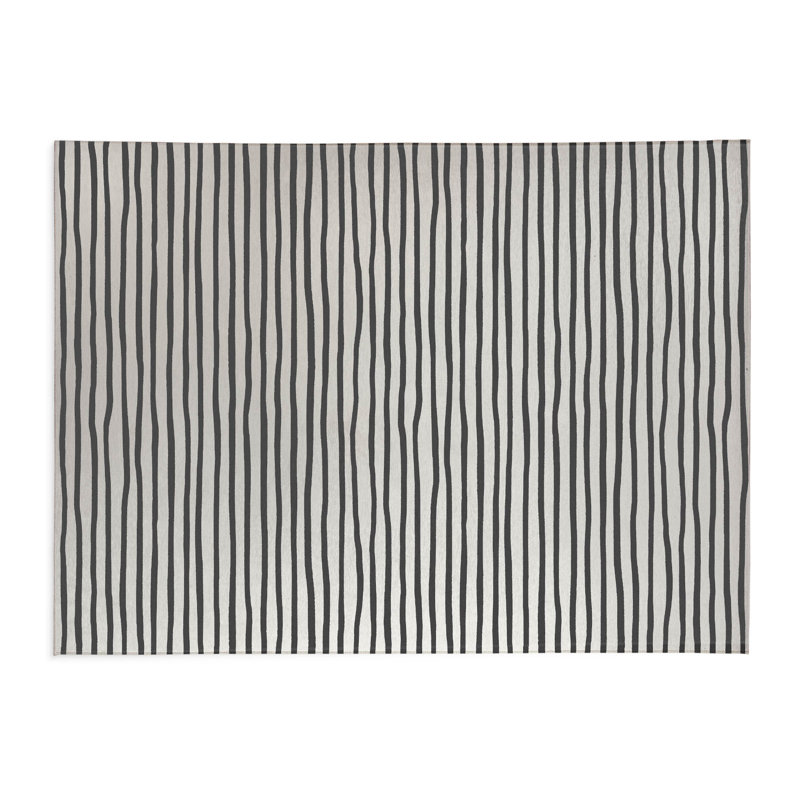 Tapis de cuisine Ribbon Play, Rectangle 5 pi x 7 pi, Ivoire/gris anthracite
