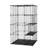 Versatile 3-Tier Wire Cat Cage with Multiple Platforms and Doors for Play and Comfort