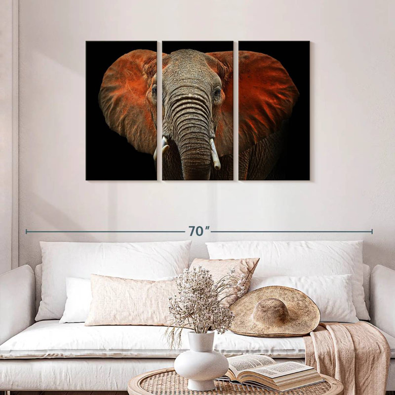 Brampt Elephant Portrait, 28" H x 45" W