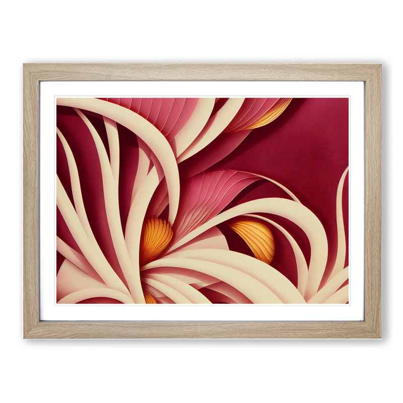 Fine Flowers Deco - Single Picture Frame Print, 25cm H x 34cm W x 2cm D, Oak