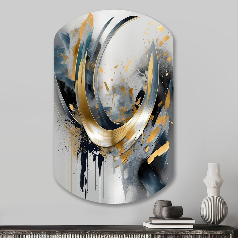 Soft Colors Marble Abstract IV - Marble Irregular Shape Metal Wall Art, Modern Asymmetrical Metal Art Print