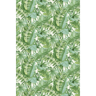 Murale verte feuille de palmier tropical