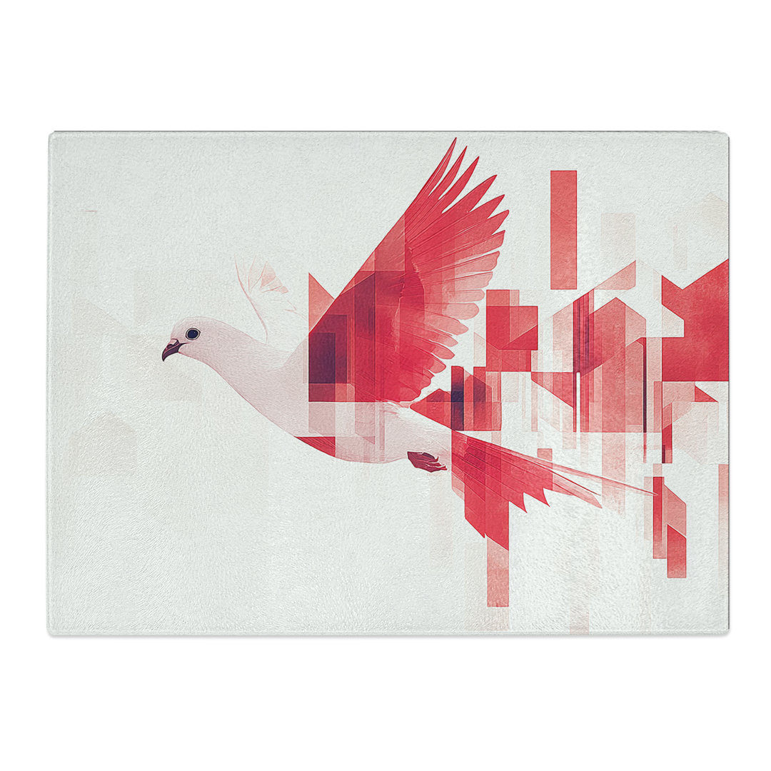 Dove Bird Portrait  Glass Chopping Board