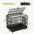 Black Folding Metal Dog Crate With Removable Tray, Escape-proof Cage Kennel With Lockable Wheels And Sturdy Locks-1487222722