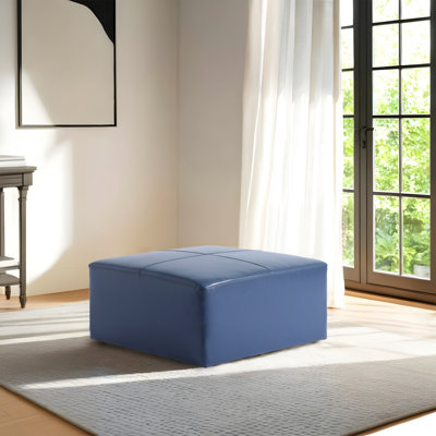 Hustle 89Cm Wide Genuine Leather Rectangle Footstool Ottoman