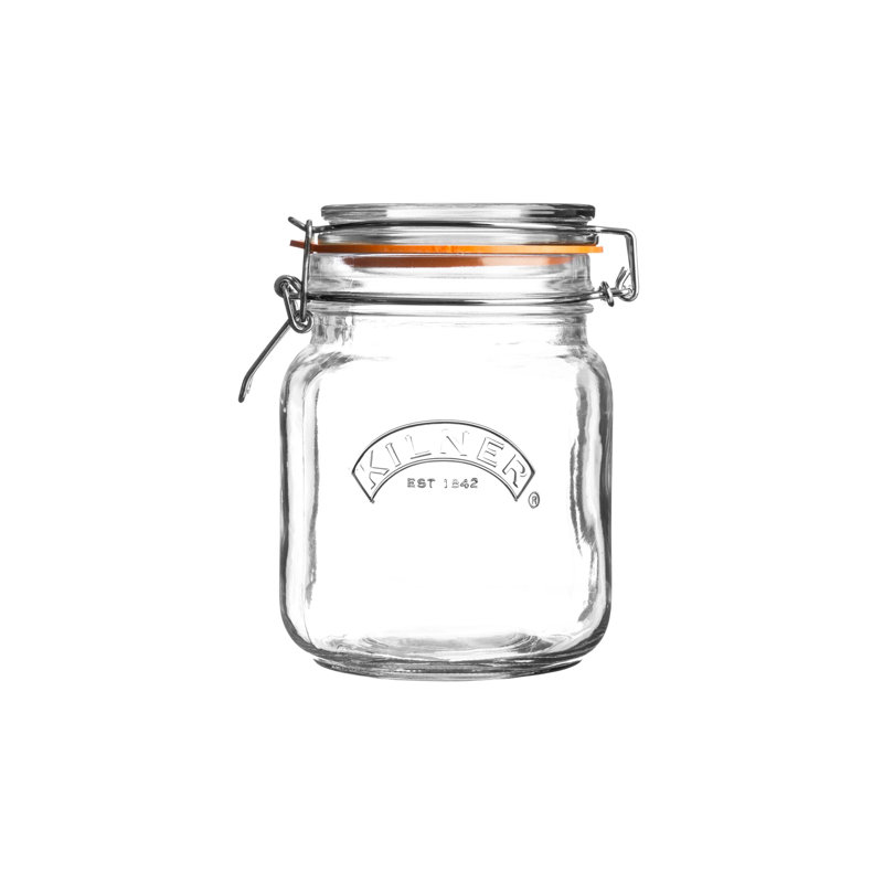 Kilner clip top square jar, 1L, 3