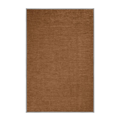 Machine Washable Solid Brown Area Rug