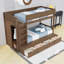 Lit superposé simple en bois avec garde-robe intégré et tiroirs de rangement-129595888
