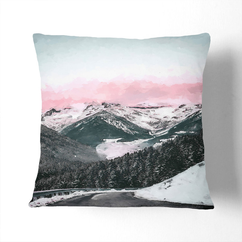 Sky over the Mountain Cushion with Filling, Black, 40cm H x 40cm W x 15cm D