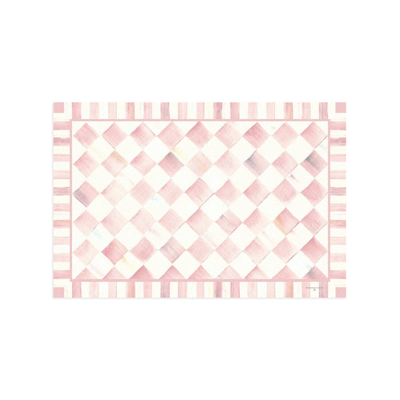 Rosy Check 3' X 5' Floor Mat, Rectangle 2' x 3'