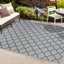 Tapis d'intérieur / extérieur gris / bleu sarcelle Arabesque Ogee-521309613