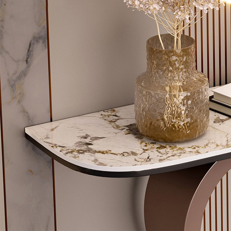 Console en pierre frittée de style italien, 33.4" H x 47.2" W x 13.7" D